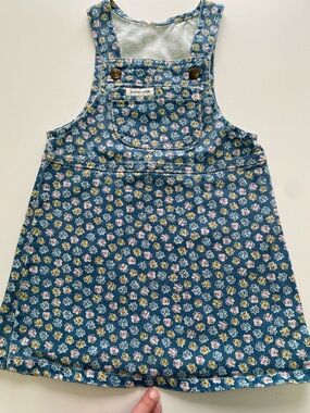 Vintage Guess USA Blue Floral Denim overall Dress size 2T EUC